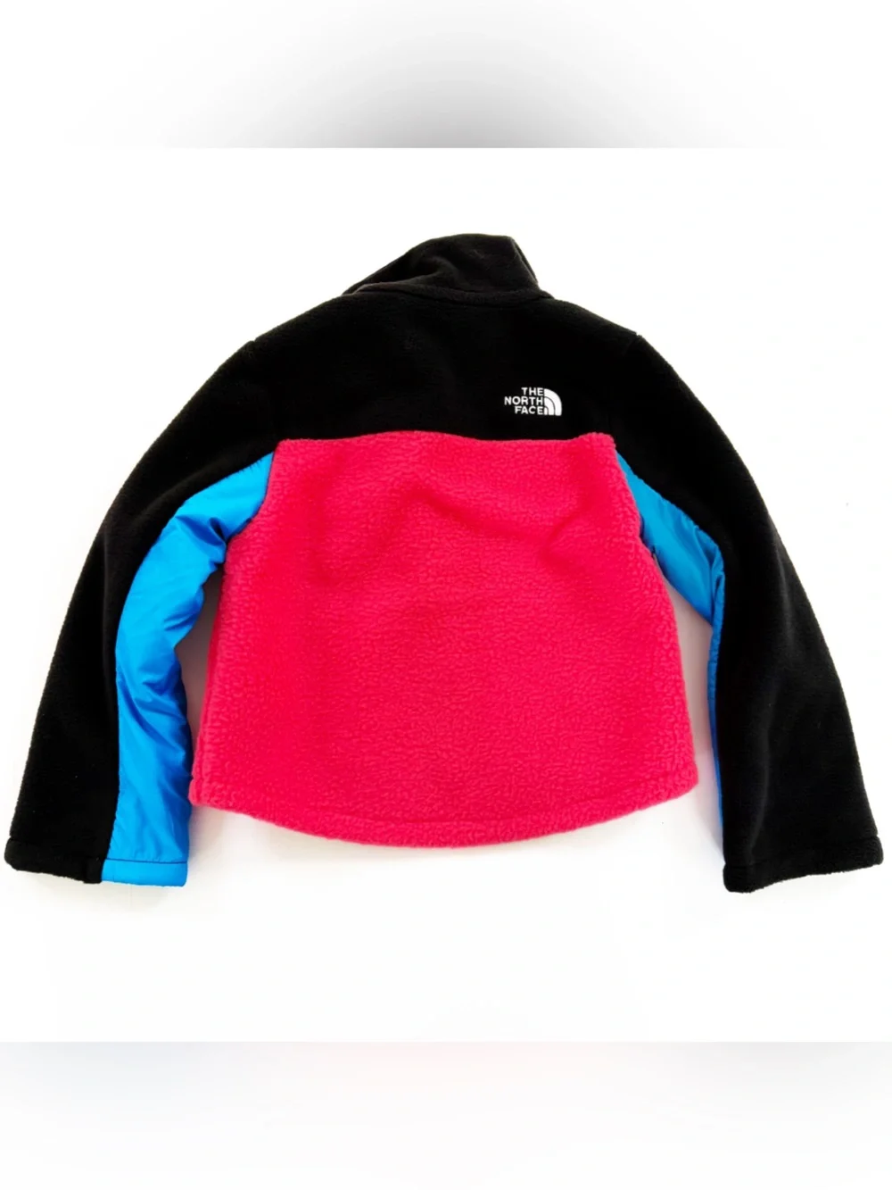 North Face Kids Girls 6 XS Retro Colorblock Fleece Jacket Sweatshirt Snap Close
